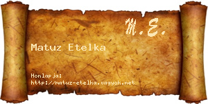 Matuz Etelka névjegykártya