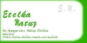 etelka matuz business card